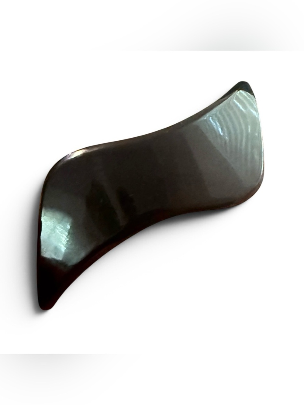Vintage 70’s  Large Jet Black French Hair Clip in a Swirl Design, Deadstock, 4”